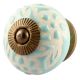 Sage Green Etched Ceramic Floral Drawer Knob Online